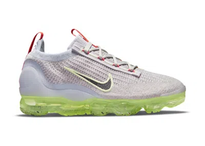 Pre-owned Nike Air Vapormax 2021 Fk (women's) Sneakers In Light Bone/black/lime Ice