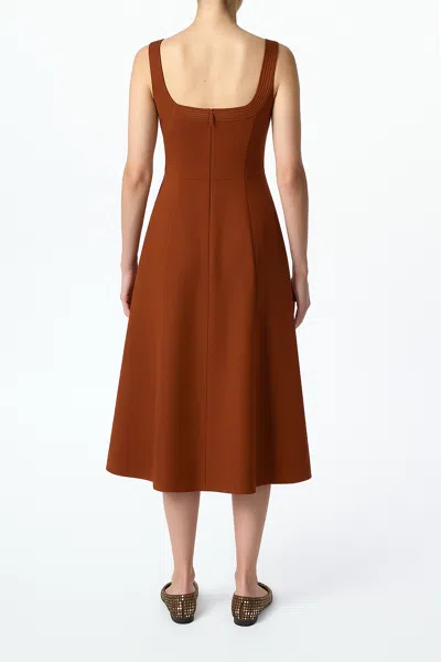 Gabriela Hearst Adaline Midi Dress In Cognac Soft Wool