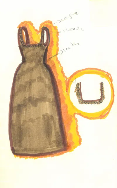 Gabriela Hearst Adaline Midi Dress In Cognac Soft Wool