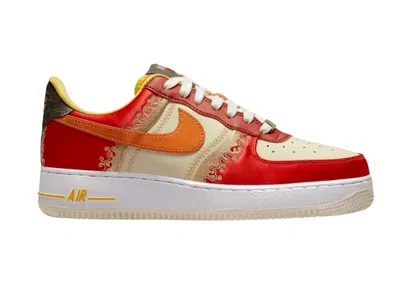 Pre-owned Nike Air Force 1 Low '07 Premium Little Accra (women's) Sneakers In Habanero Red/light Curry/coconut Milk