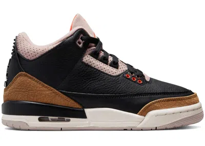 Pre-owned Jordan 3 Retro Desert Elephant Sneakers In Black/rush Orange/fossil Stone
