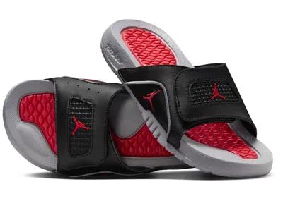 Pre-owned Jordan Hydro 4 Retro Sneakers In Black/cement Grey/fire Red In Multi