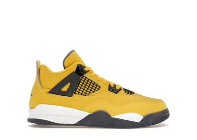 Pre-owned Jordan 4 Retro Lightning (2021) Sneakers In Tour Yellow/white/dark Blue Grey In Multi