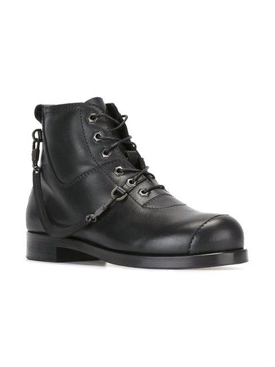 Shop Helmut Lang Strap Detail Ankle Boots In Black