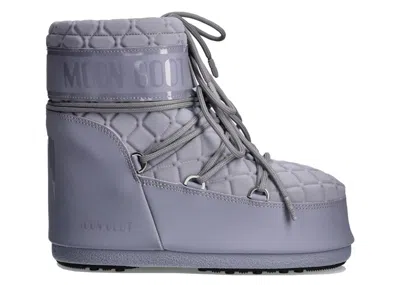 Pre-owned Moon Boot Icon Quilt Low Boot Sneakers In Grey