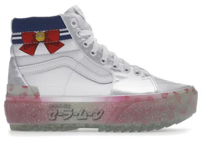 Pre-owned Vans Sk8hi Stacked Pretty Guardian Sailor Moon Sneakers In White/pink/blue