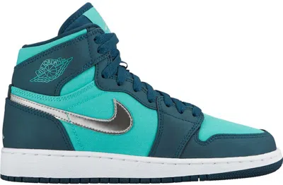 Pre-owned Jordan 1 Retro High Sneakers In Hyper Jade/metallic Silver/midnight Turquoise