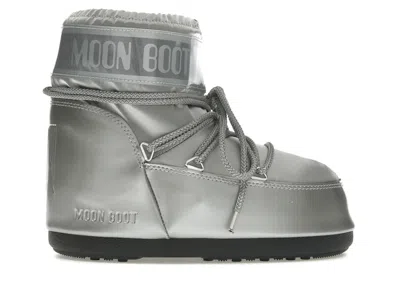 Pre-owned Moon Boot Men's  Icon Low Boot Sneakers In Glance Silver