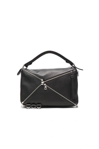 Shop Loewe Puzzle Zips Bag In Black