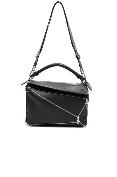 Shop Loewe Puzzle Zips Bag In Black