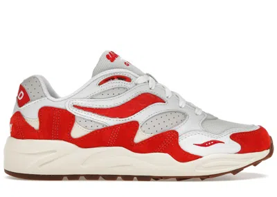 Pre-owned Saucony Men's  Grid Shadow 2 Ivy Prep Sneakers In White/red