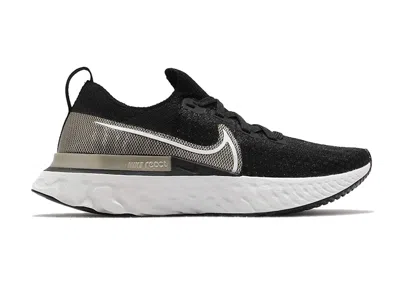 Pre-owned Nike React Infinity Run Flyknit (women's) Sneakers In Black/white/metallic Gold Silk
