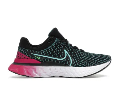Pre-owned Nike React Infinity Run Flyknit 3 Pink Turquoise (women's) Sneakers In Black/dynamic Turquoise/pink Prime