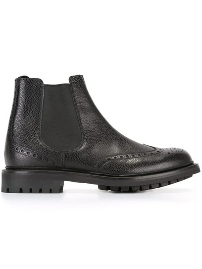 Church's Brogue Detail Chelsea Boots In Black
