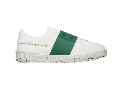 Pre-owned Valentino Garavani Men's Valentino Open For A Changesneakers In White/green