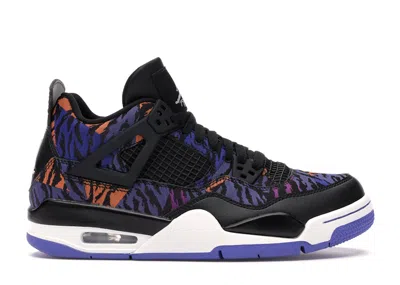 Pre-owned Jordan 4 Retro Sneakers In Black/white/rush Violet