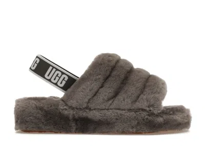 Pre-owned Ugg Fluff Yeah Slide (women's) Sneakers In Charcoal In Gray