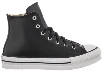 Pre-owned Converse Chuck Taylor All Star Eva Lift Hi Leather Sneakers In Black/natural Ivory/white