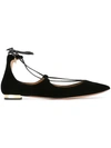 AQUAZZURA AQUAZZURA CHRISTIE BALLERINAS - BLACK,CHRFLAA0VEN00011650928