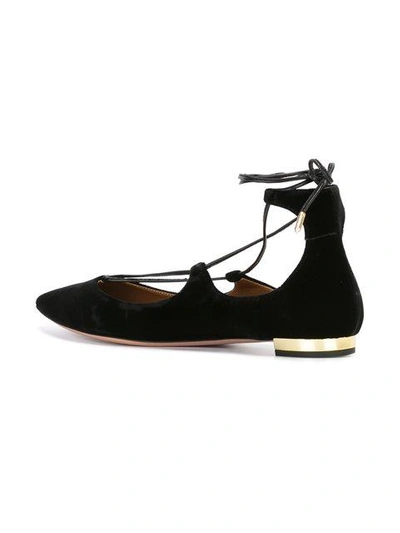 Shop Aquazzura Christie Ballerinas - Black