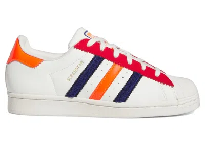 Pre-owned Adidas Originals Superstar Scarlet Chenille (women's) Sneakers In Off White/better Scarelet Red/solar Red