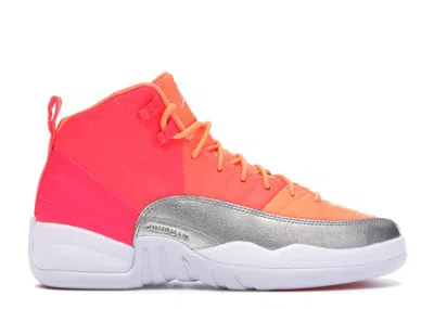 Pre-owned Jordan 12 Retro Sunrise Sneakers In Racer Pink/white/hot Punch
