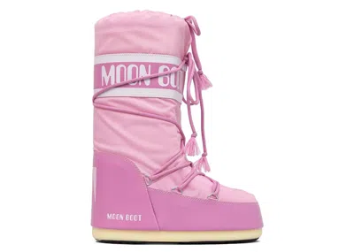 Pre-owned Moon Boot Icon Nylon Boot Sneakers In Pink