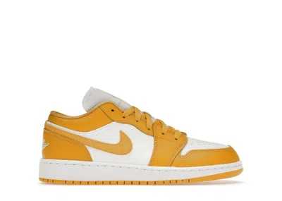 Pre-owned Jordan 1 Low Sneakers In White/pollen