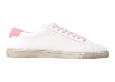 Pre-owned Saint Laurent Andy Low (women's) Sneakers In White/pink