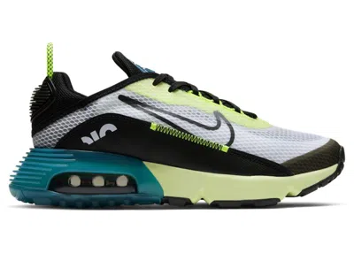 Pre-owned Nike Air Max 2090 Blue Sneakers In White/black/volt In Multi