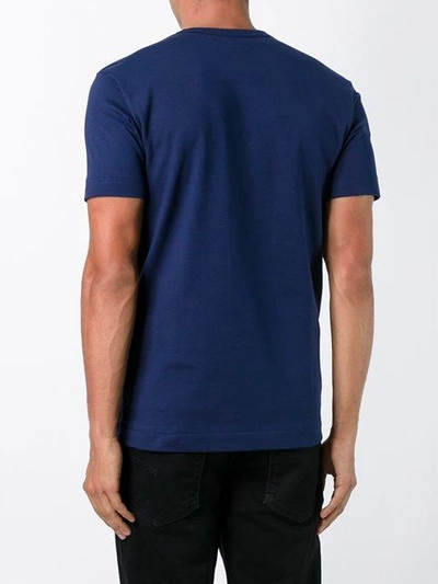 Shop Comme Des Garçons Play Heart Appliqué Cotton T-shirt In Blue