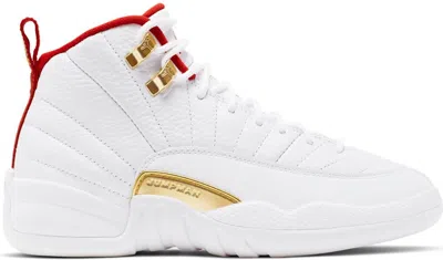 Pre-owned Jordan 12 Retro Fiba (2019) Sneakers In White/university Red/metallic Gold
