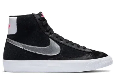 Pre-owned Nike Blazer 77 Mid Vintage Metallic Silver (women's) Sneakers In Black/white/pink Blast
