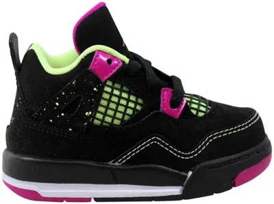 Pre-owned Jordan 4 Retro Fuchsia Lime Sneakers In Black/fuchsia Flash Lqd Lime White