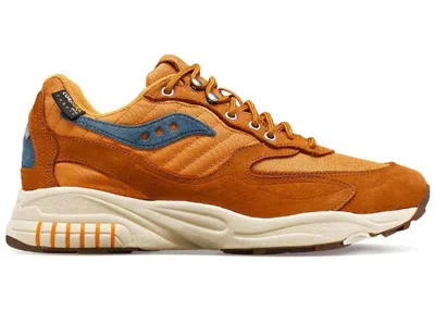 Pre-owned Saucony Men's  3d Grid Hurricane Endless Knot Sneakers In Brown/rust/gobidesert