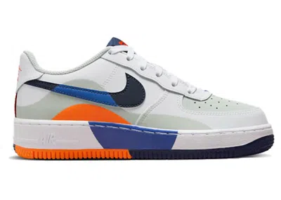 Pre-owned Nike Air Force 1 Low Lv8 Upside Down Sneakers In Light Silver/white/astronomy Blue