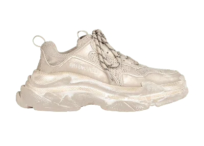 Pre-owned Balenciaga Triple S Faded (women's) Sneakers In Beige/white
