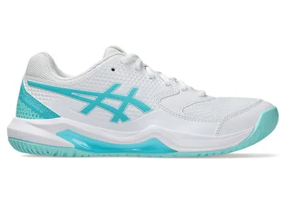 Pre-owned Asics Geldedicate 8 Pickleball (women's) Sneakers In White/energy Aqua In Multi