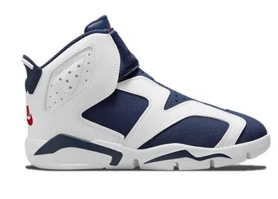 Pre-owned Jordan 6 Retro Little Flex Olympic Sneakers In White/midnight Navy Blue/gym Red In Multi
