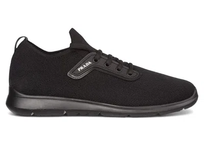 Pre-owned Prada Men's  Mesh Nylon Sneakers In Black
