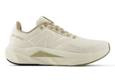 Pre-owned New Balance Fuelcell Propel V5 (women's) Sneakers In Linen/gold Metallic/stoneware In Multi