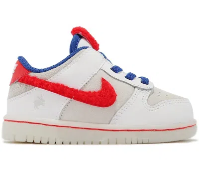 Pre-owned Nike Dunk Low Year Of The Rabbit Rabbit (2023) Sneakers In White/crimson/varsity Royal