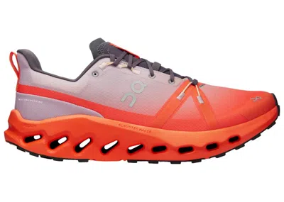 Pre-owned On Men's  Running Cloudsurfer Trail Waterproof Sneakers In Mauve/flame