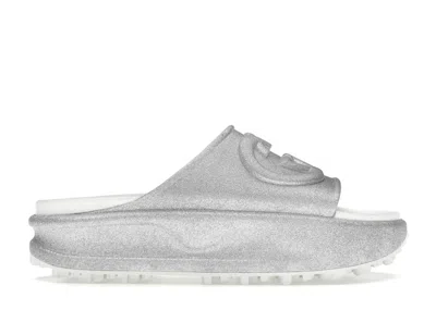 Pre-owned Gucci Interlocking G Slide Metalic (women's) Sneakers In Silver