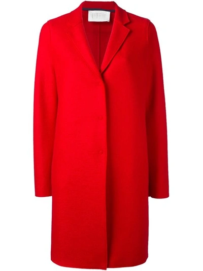 Harris Wharf London Single Breasted Coat  In Red