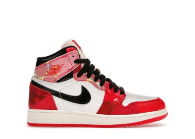 Pre-owned Jordan 1 Retro High Og Spiderman Across The Spiderverse Sneakers In University Red/black/white