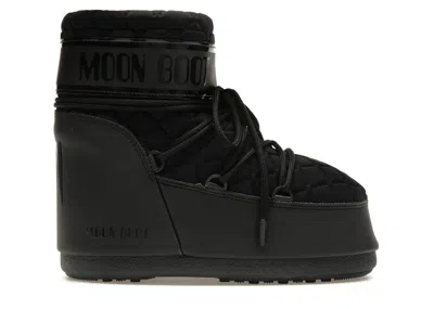 Pre-owned Moon Boot Icon Quilt Low Boot Sneakers In Sigma Black