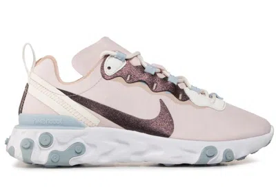 Pre-owned Nike React Element 55 Se (women's) Sneakers In Barely Rose/fossil Stone