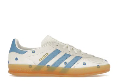 Pre-owned Adidas Originals Gazelle Indoor Floral (women's) Sneakers In Beige/cloud White/light Blue