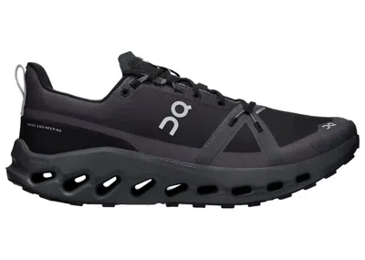 Pre-owned On Men's  Running Cloudsurfer Trail Waterproof Sneakers In Black/eclipse